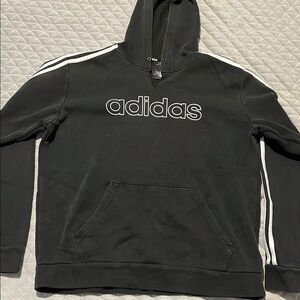 Adidas Black Sweater with Iconic Three Stripes